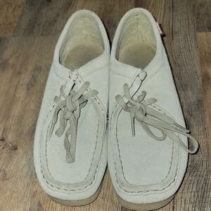 Clarks Cream Ankle Boots